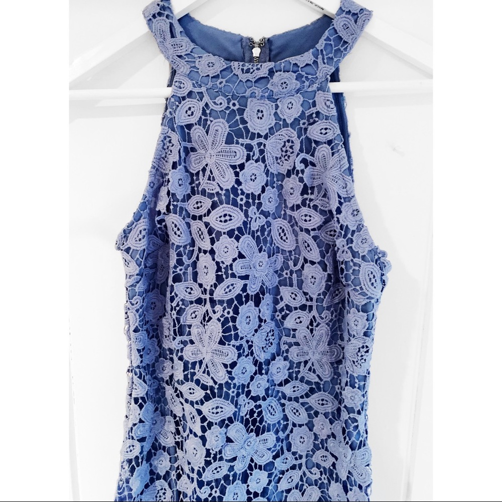 Pale blue crochet halter lace dress - Picture 4 of 6